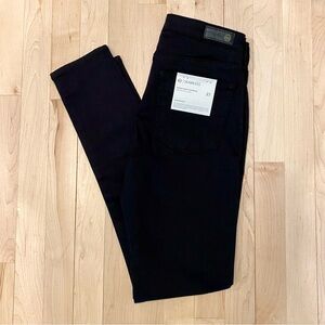 NWT AG Adriano Goldschmied Farrah Seamless High-Rise Skinny Ankle. Black. 27R
